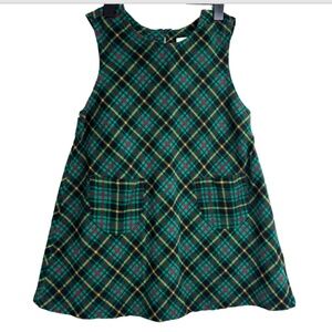 VTG 90s Gymboree Rainbow Tag Corduroy Plaid Dress 2-3 Y Tartan Preppy Christmas